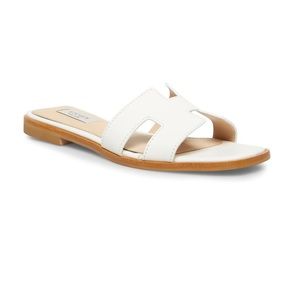 Steve Madden Hadyn White Leather Sandals